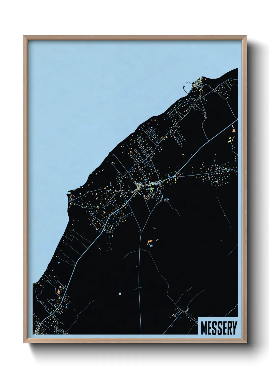 Une affiche de carte sur Messery