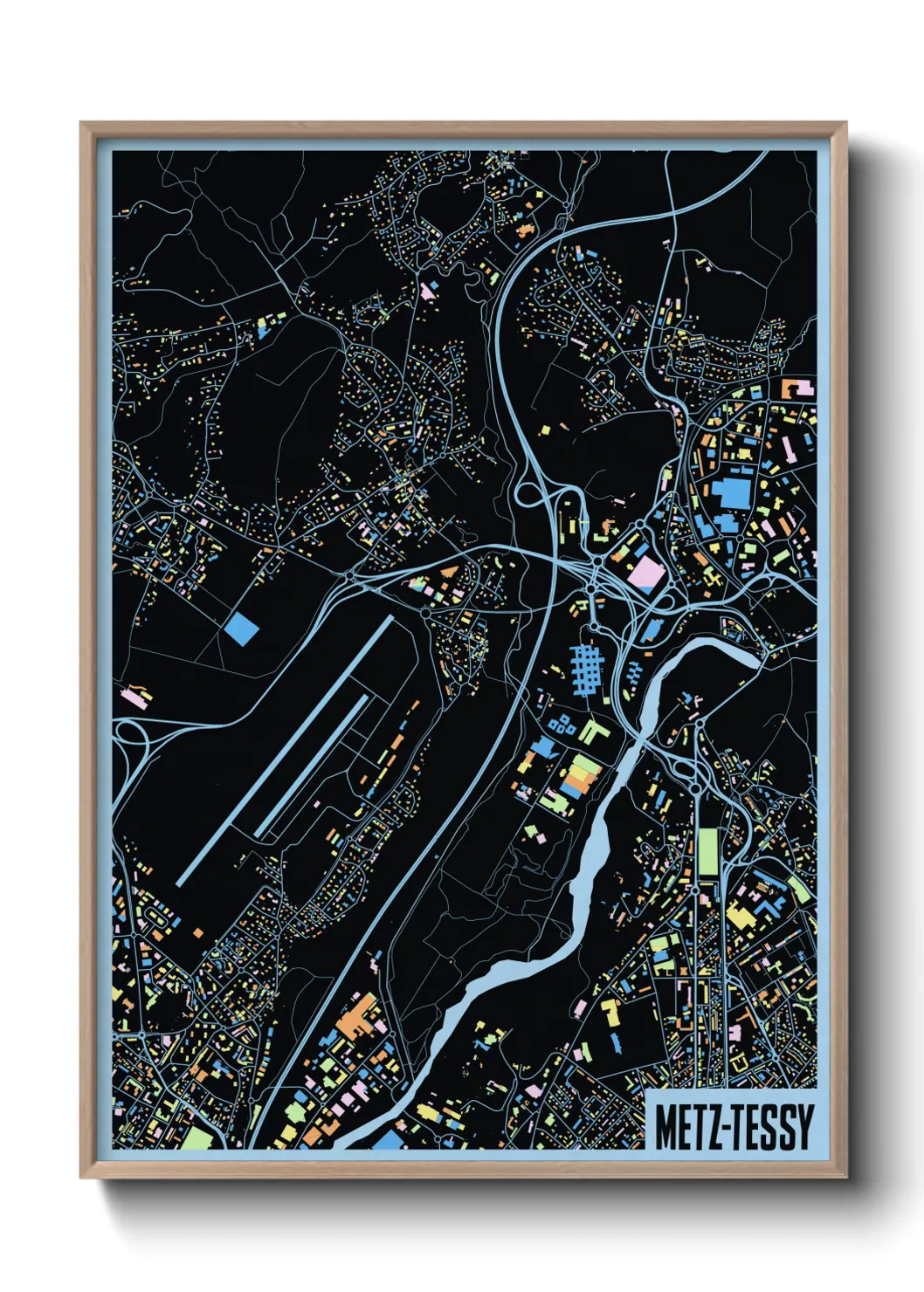 Une affiche de carte sur Metz-Tessy