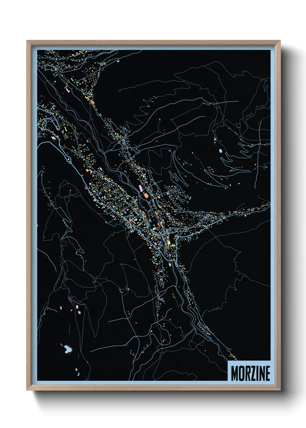 Une affiche de carte sur Morzine