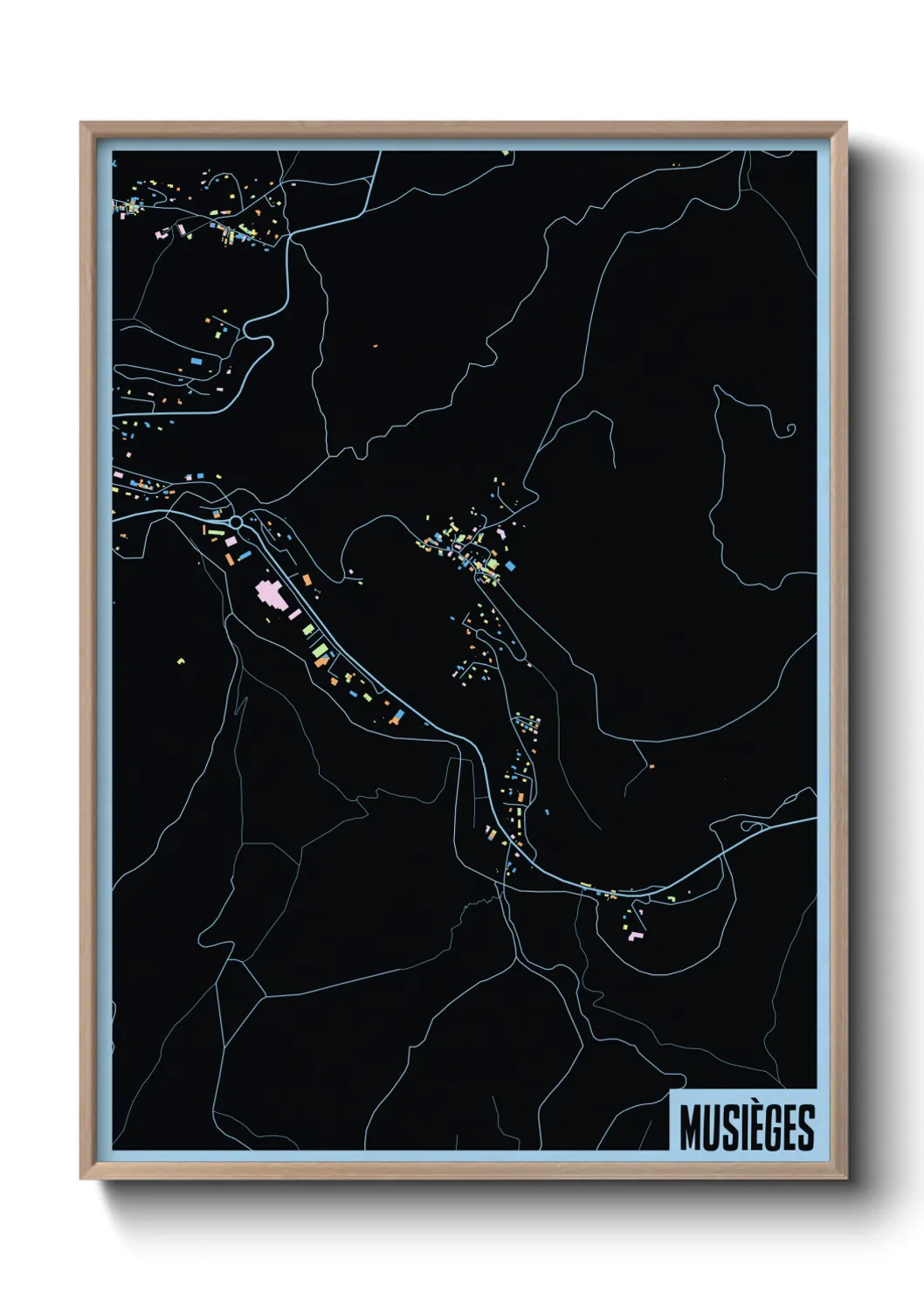 Une affiche de carte sur Musièges