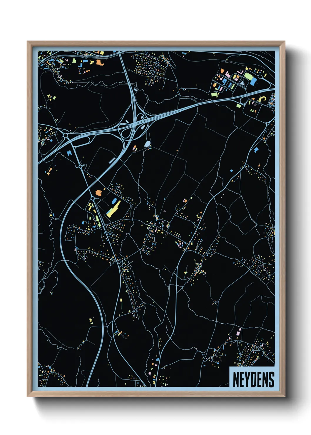 Une affiche de carte sur Neydens