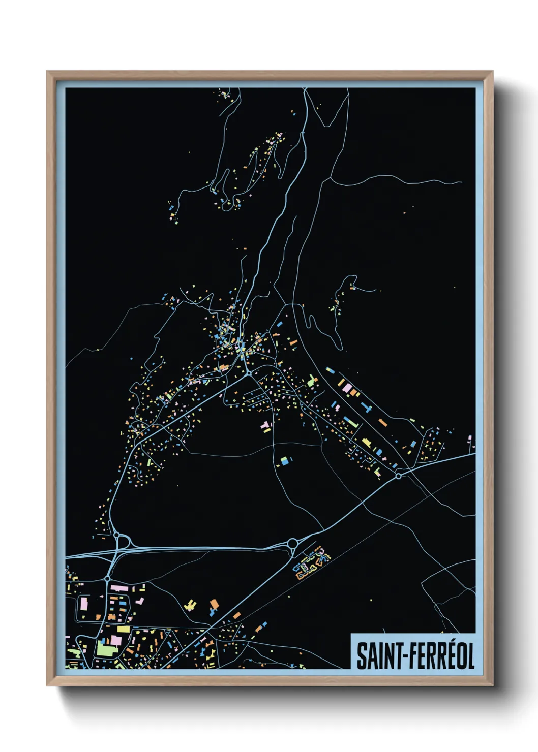 Une affiche de carte sur Saint-Ferréol