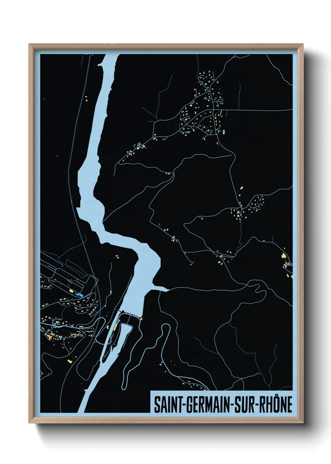 Une affiche de carte sur Saint-Germain-sur-Rhône