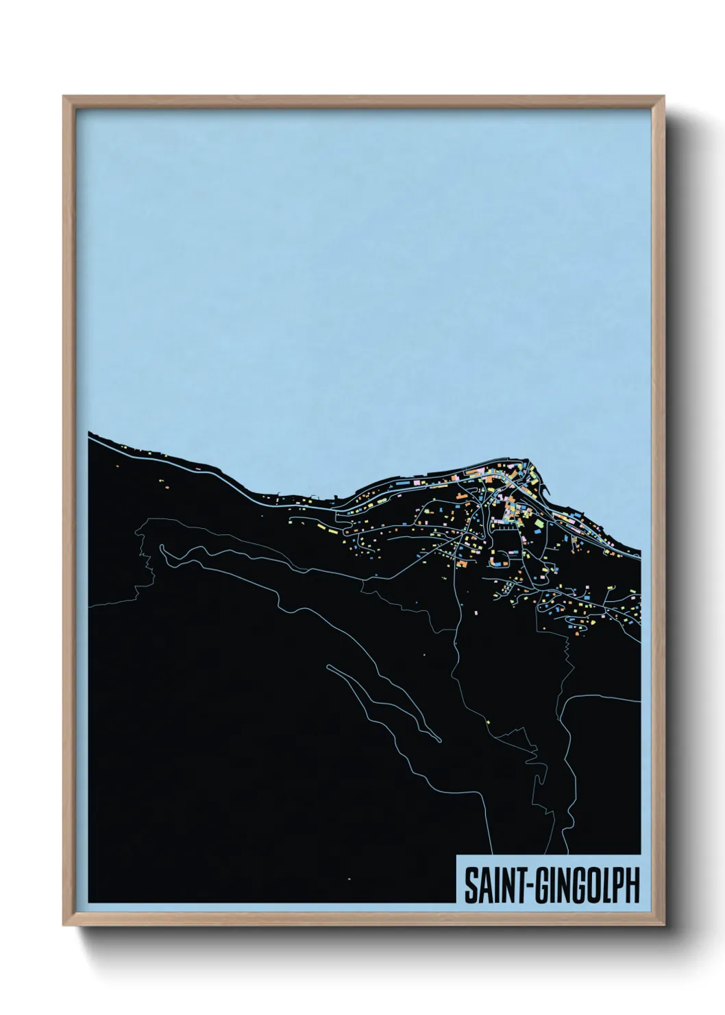 Une affiche de carte sur Saint-Gingolph