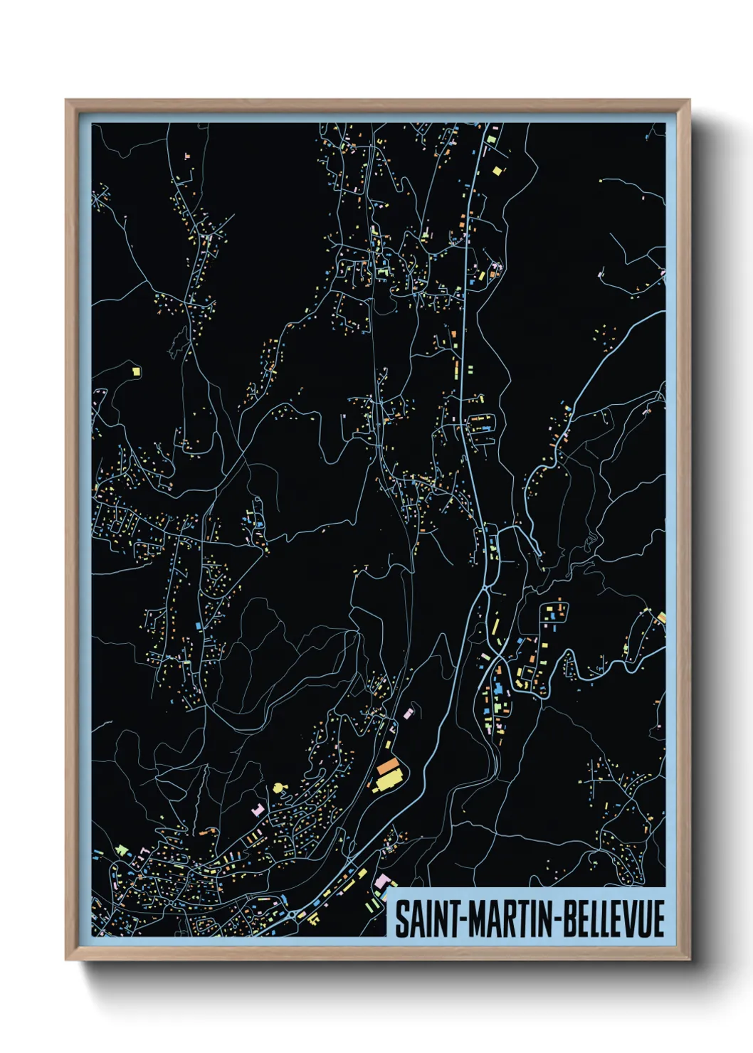 Une affiche de carte sur Saint-Martin-Bellevue