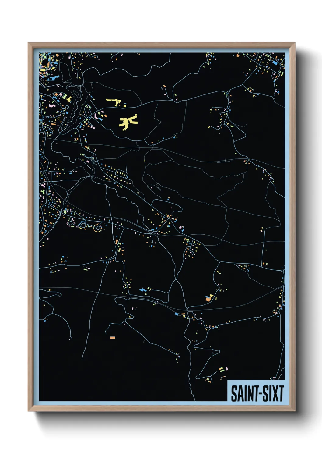 Une affiche de carte sur Saint-Sixt
