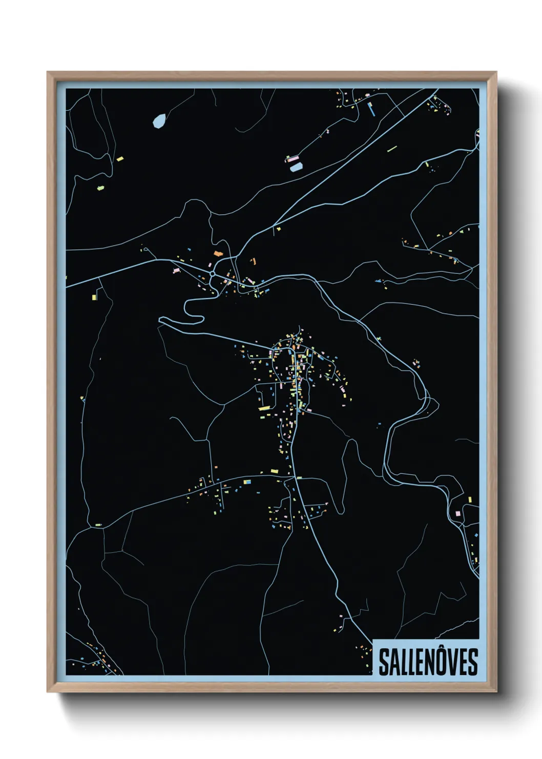 Une affiche de carte sur Sallenôves