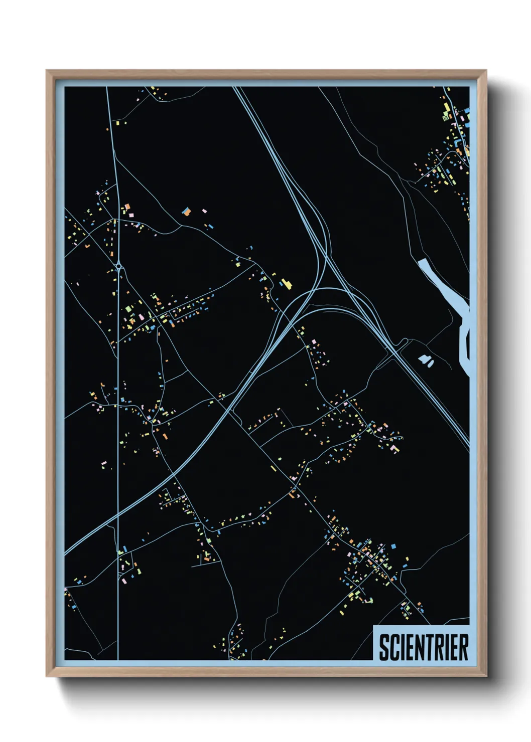 Une affiche de carte sur Scientrier