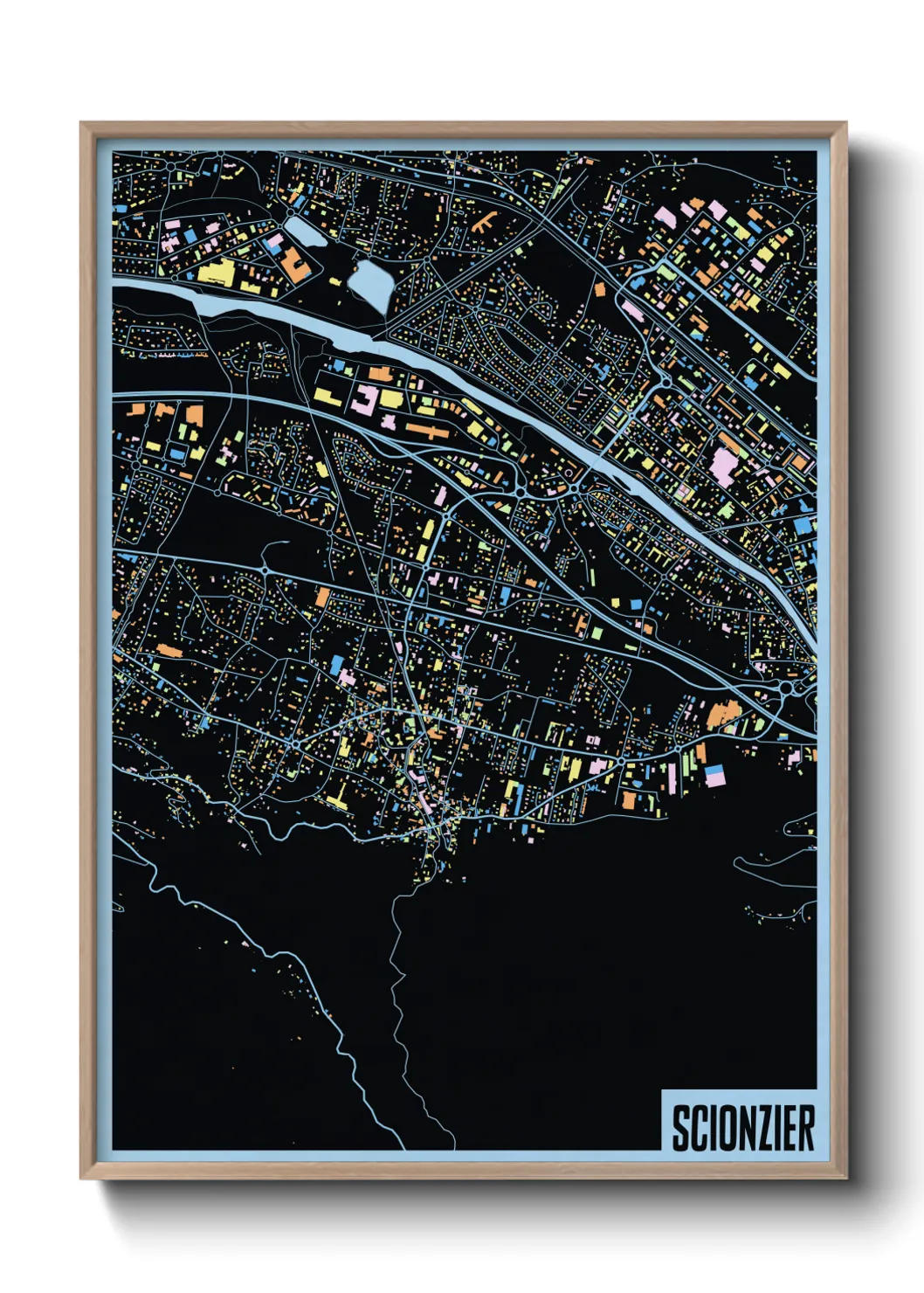 Une affiche de carte sur Scionzier