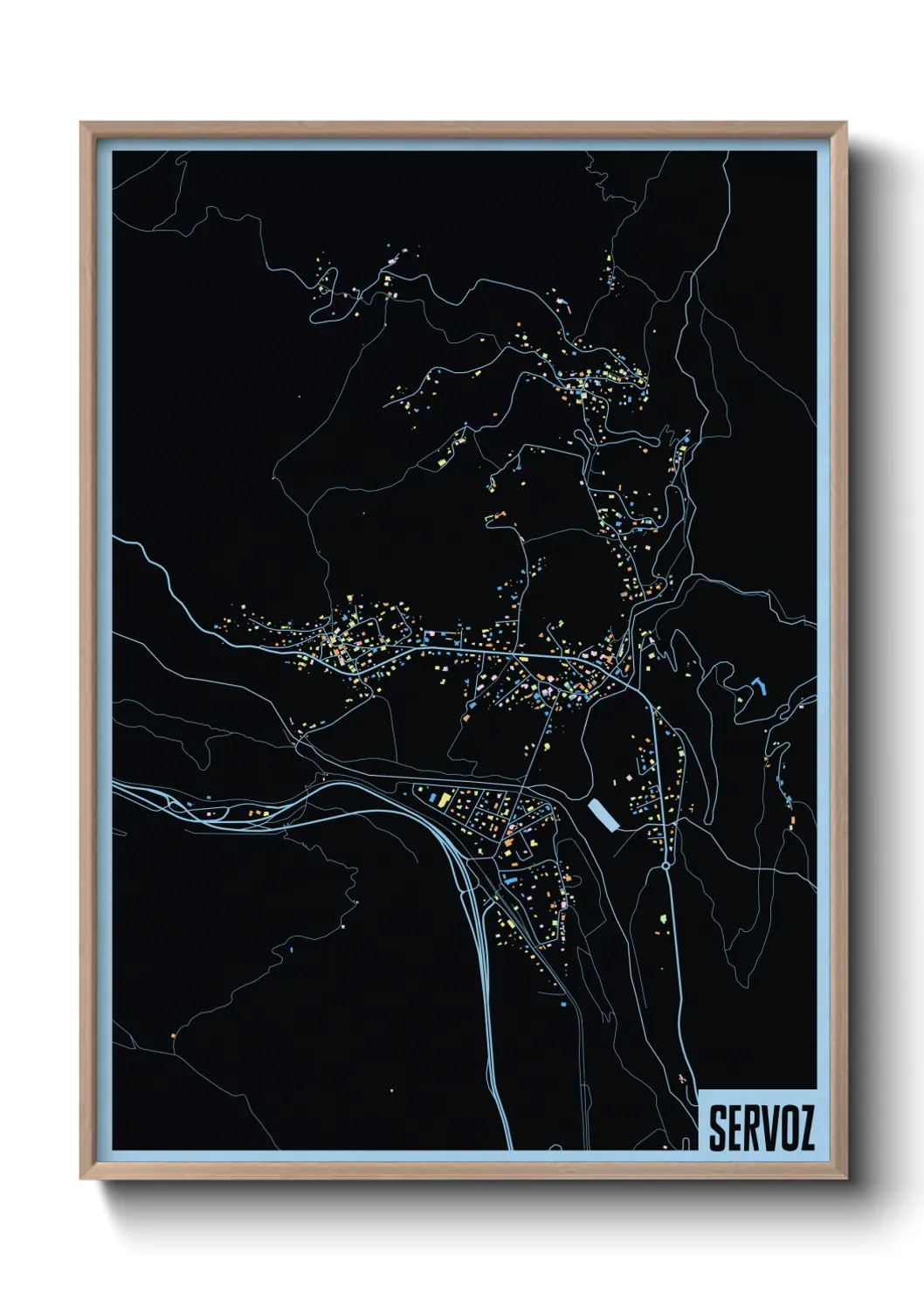 Une affiche de carte sur Servoz