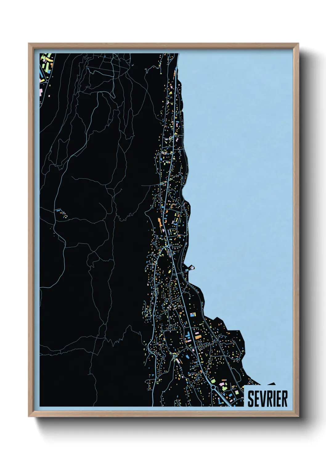 Une affiche de carte sur Sevrier