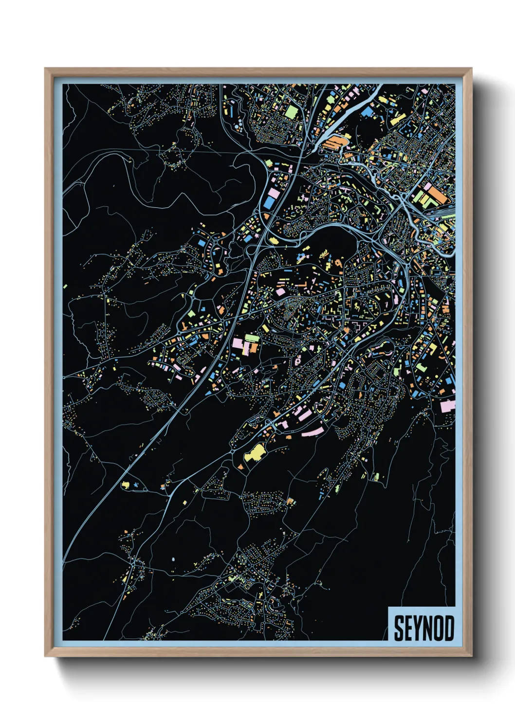 Une affiche de carte sur Seynod