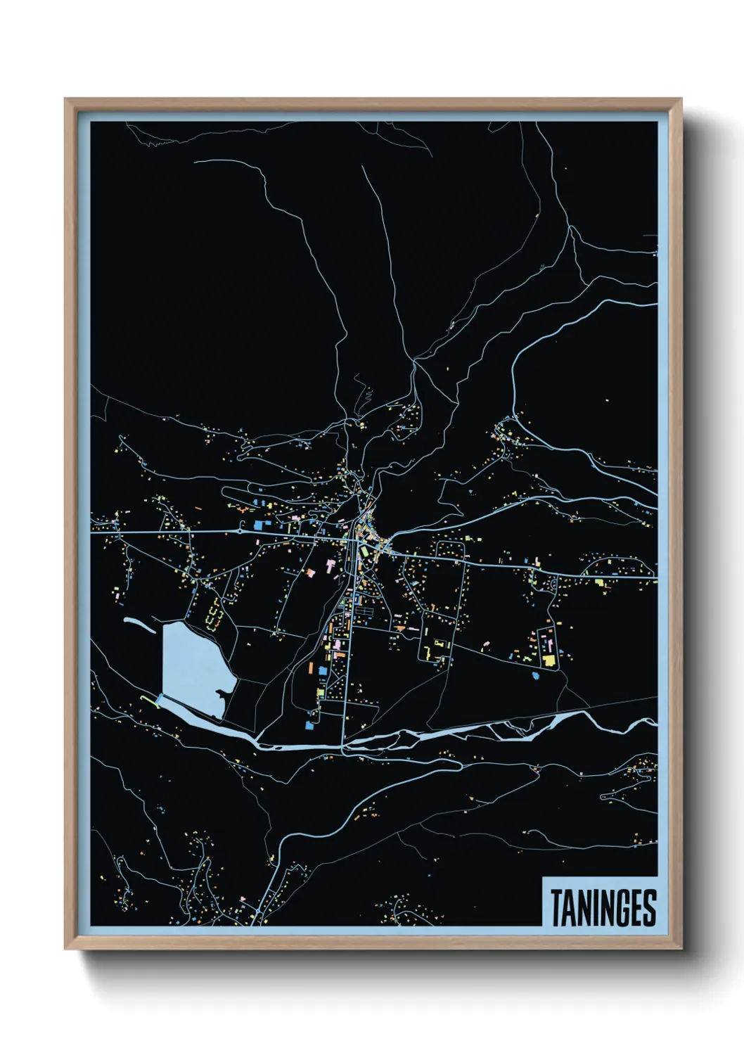 Une affiche de carte sur Taninges