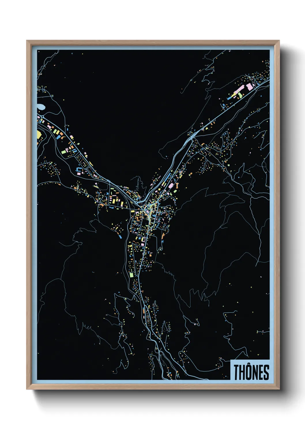 Une affiche de carte sur Thônes