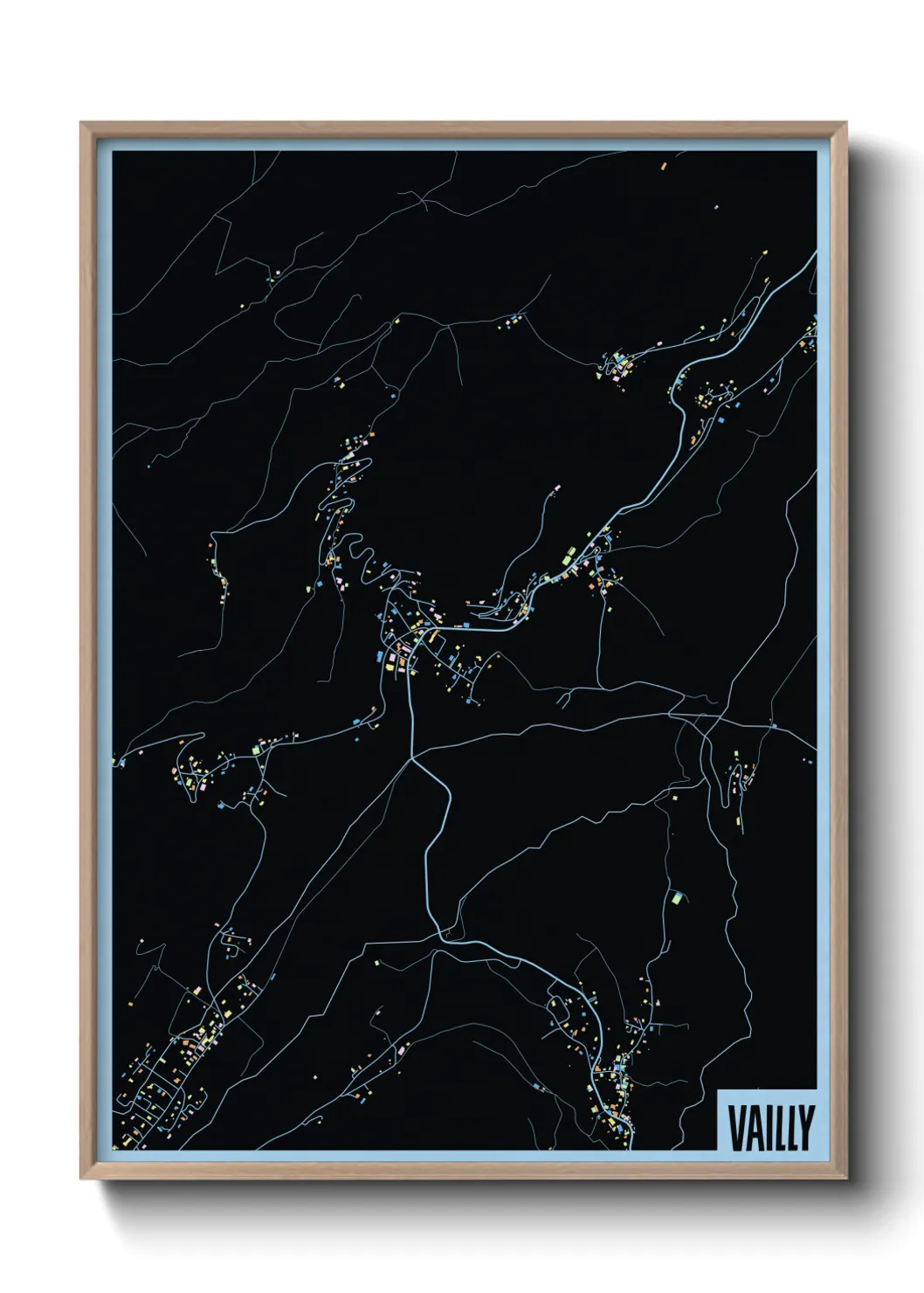 Une affiche de carte sur Vailly