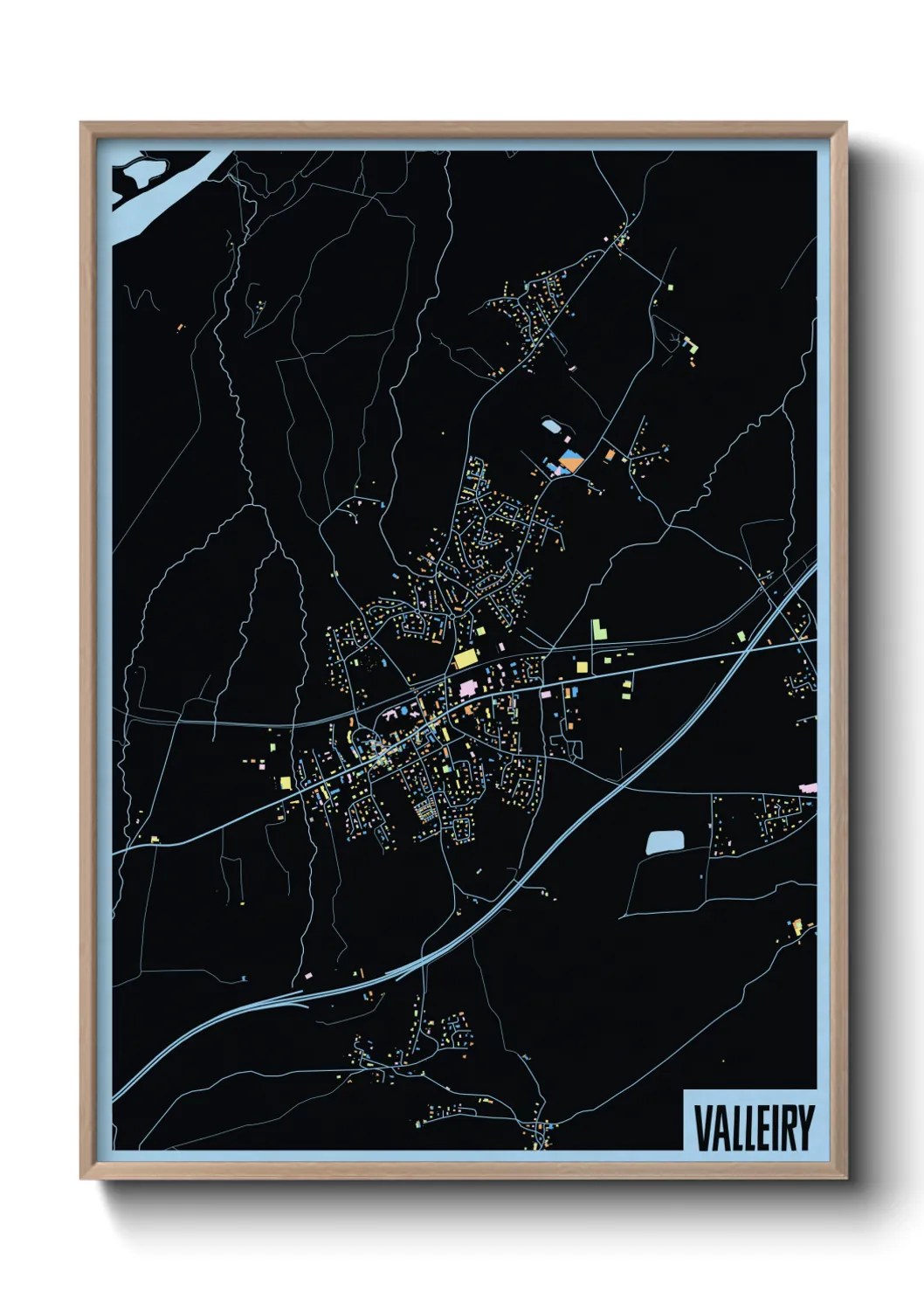 Une affiche de carte sur Valleiry