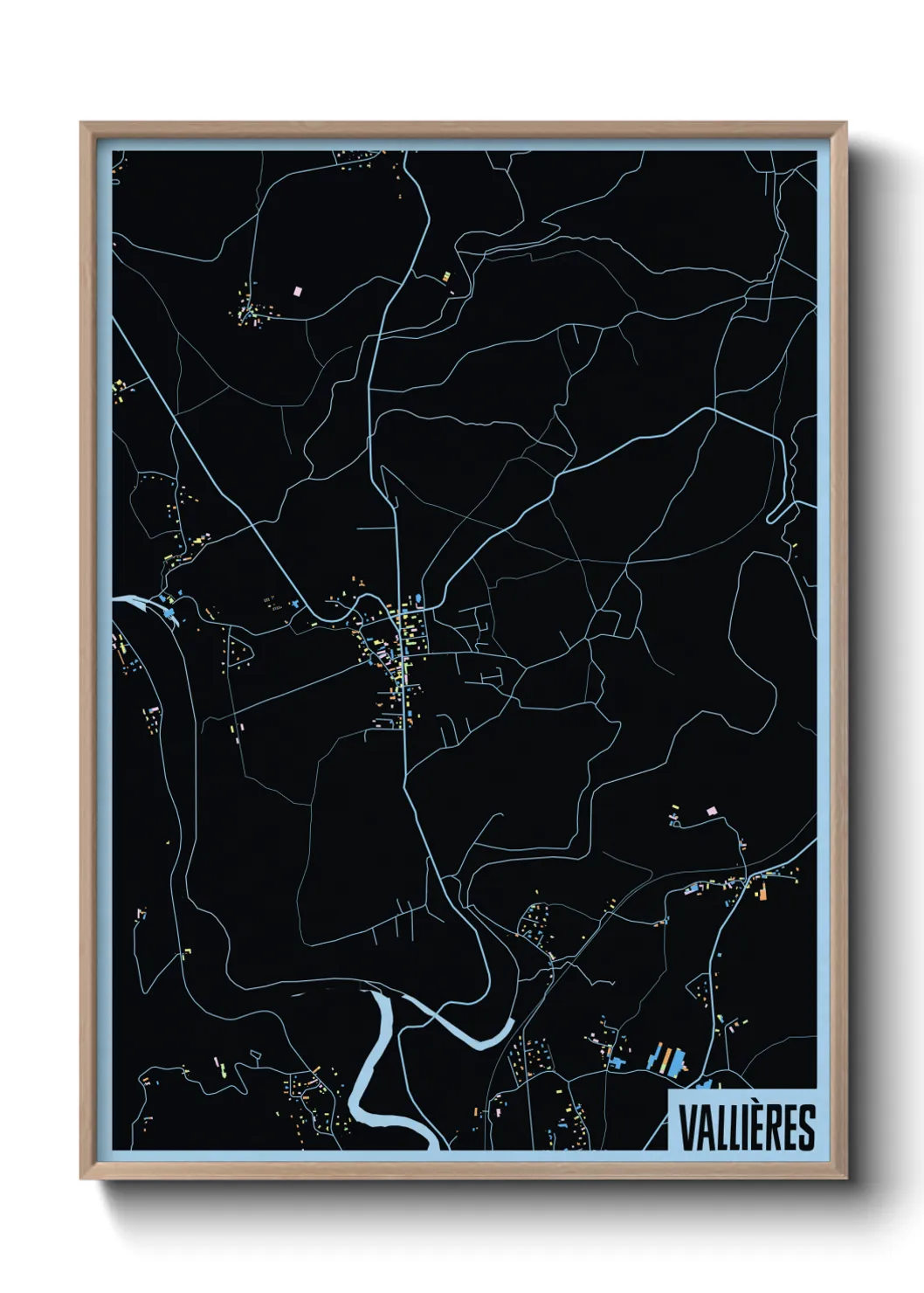 Une affiche de carte sur Vallières