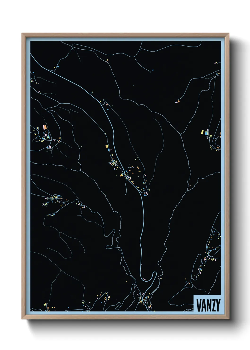 Une affiche de carte sur Vanzy