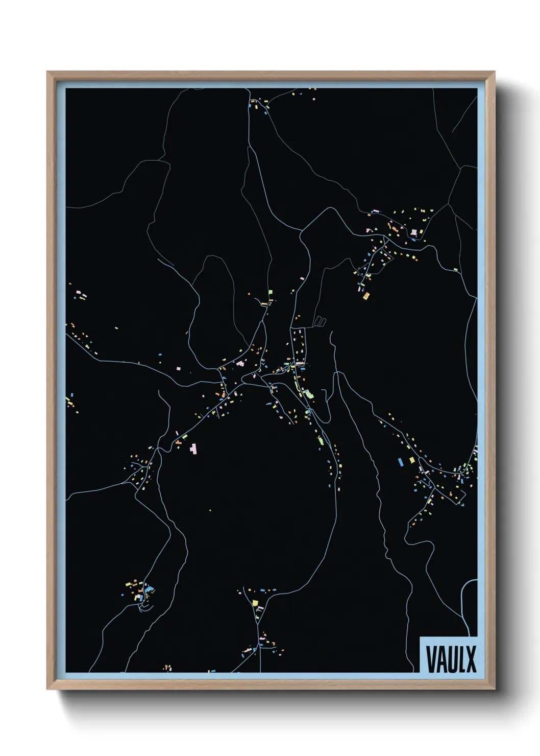 Une affiche de carte sur Vaulx