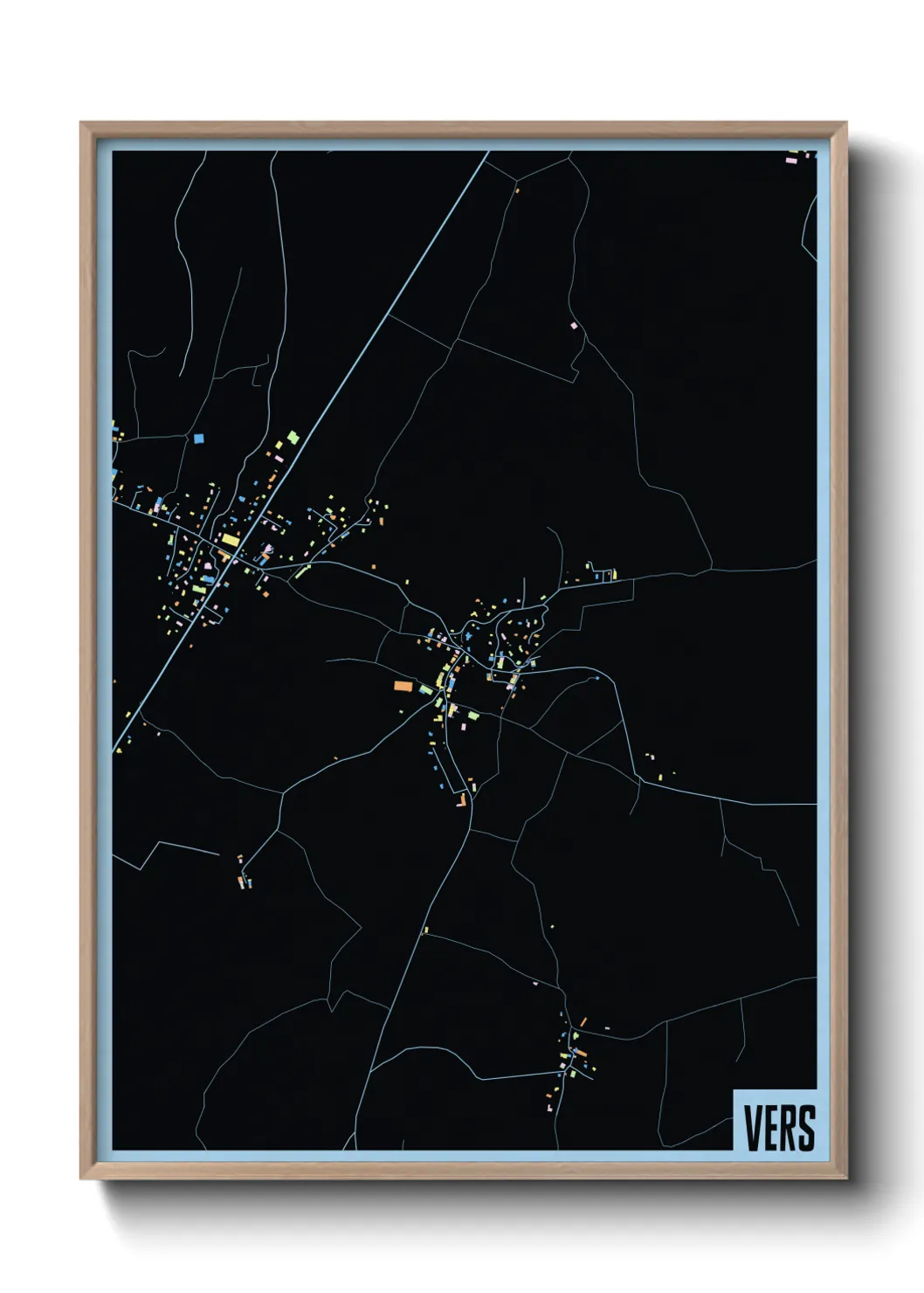 Une affiche de carte sur Vers