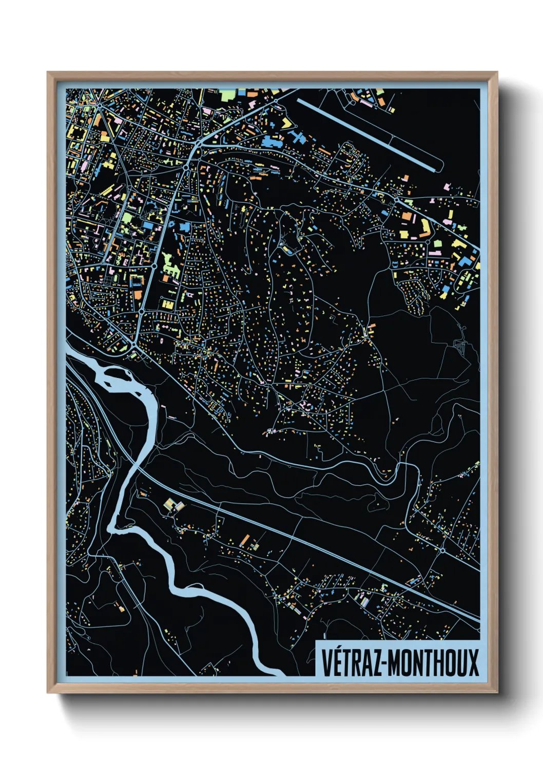 Une affiche de carte sur Vétraz-Monthoux