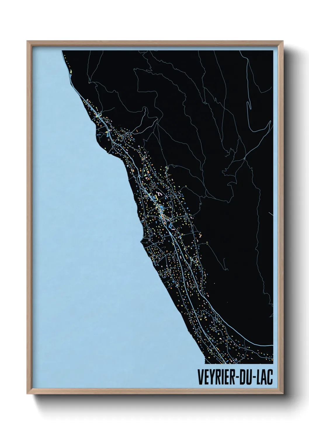 Une affiche de carte sur Veyrier-du-Lac