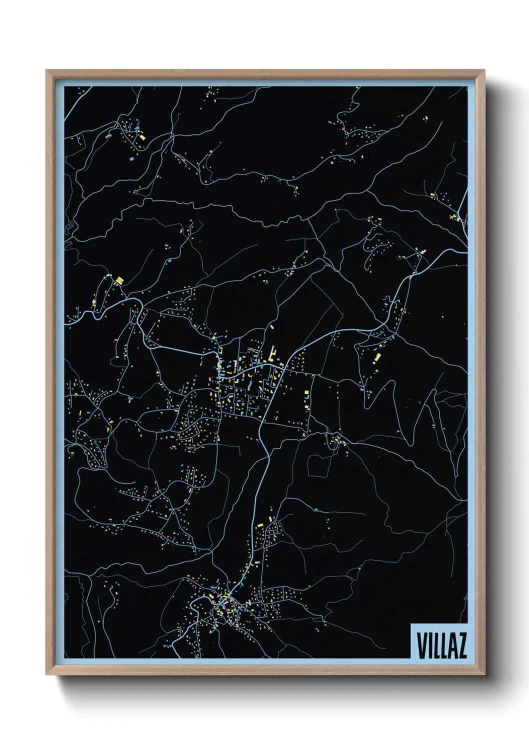 Une affiche de carte sur Villaz