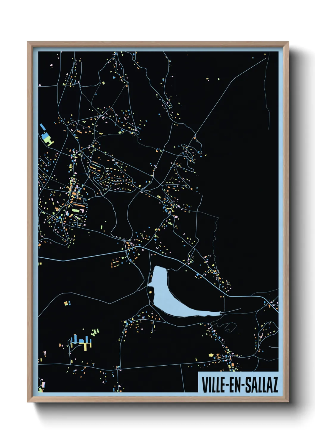 Une affiche de carte sur Ville-en-Sallaz