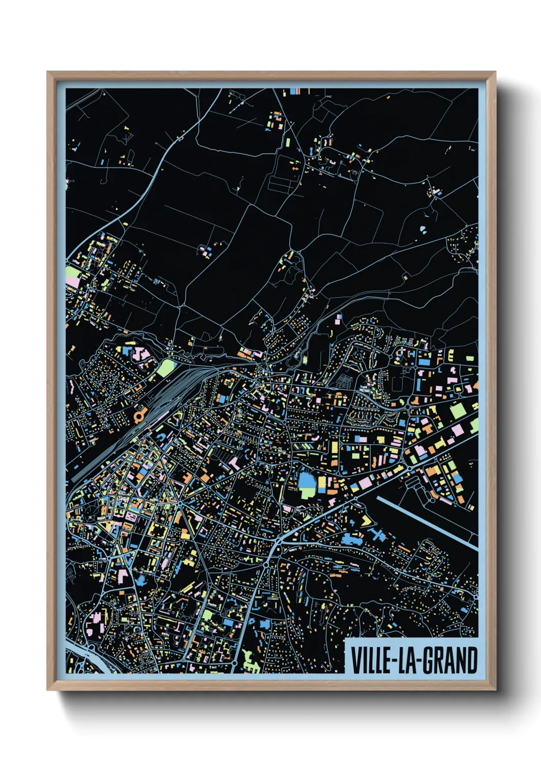 Une affiche de carte sur Ville-la-Grand