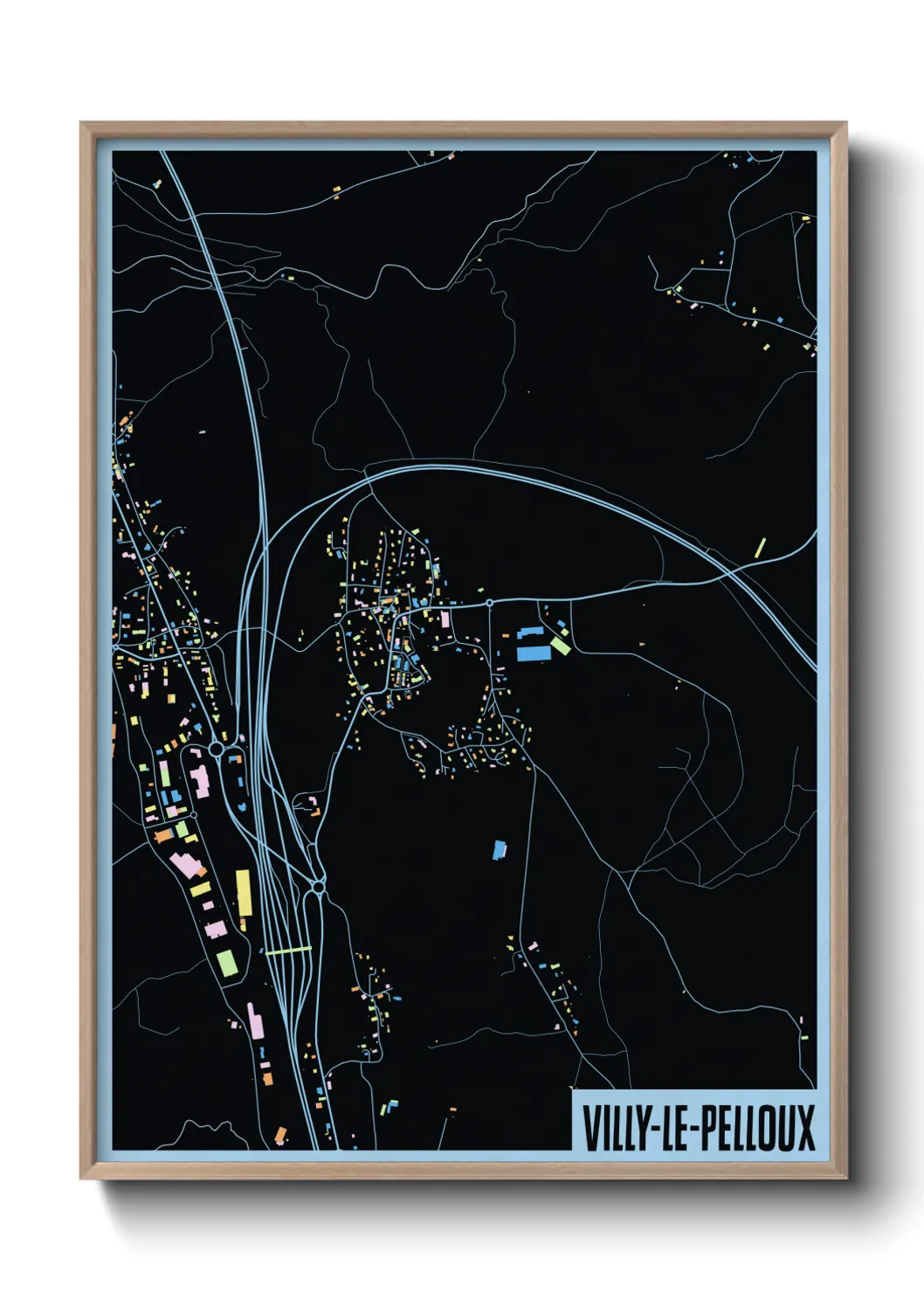 Une affiche de carte sur Villy-le-Pelloux