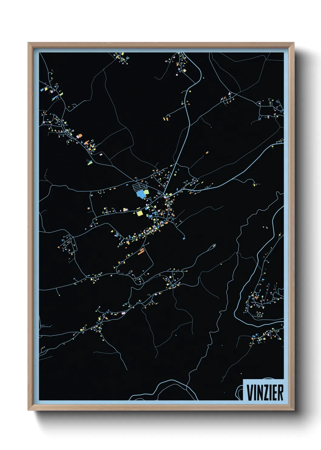 Une affiche de carte sur Vinzier