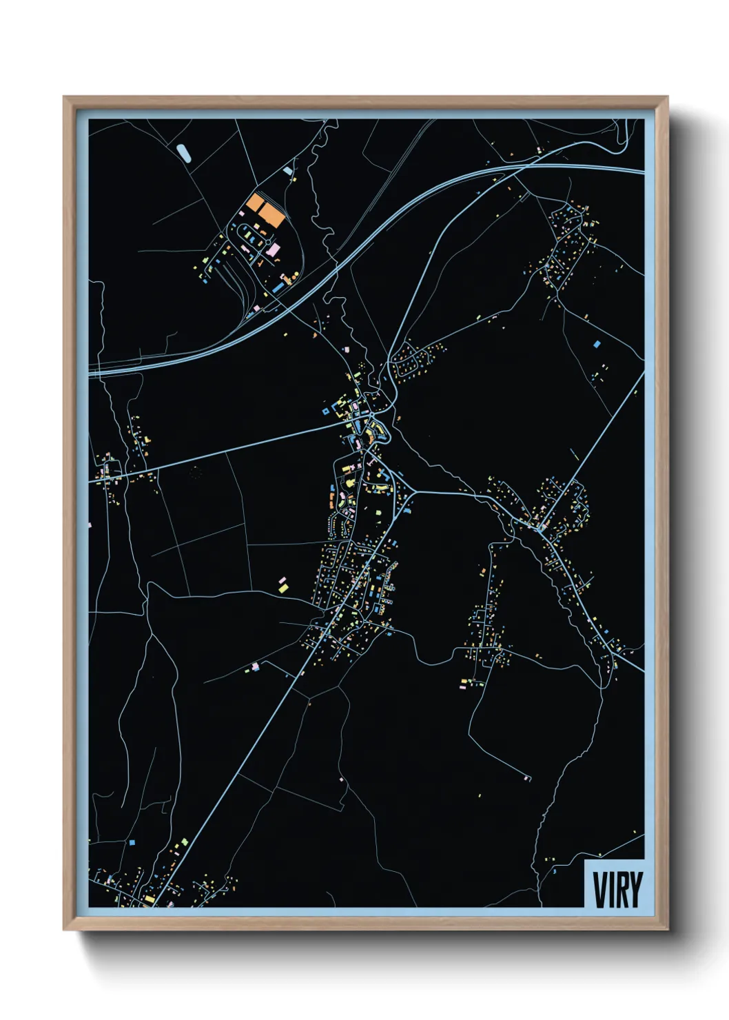 Une affiche de carte sur Viry