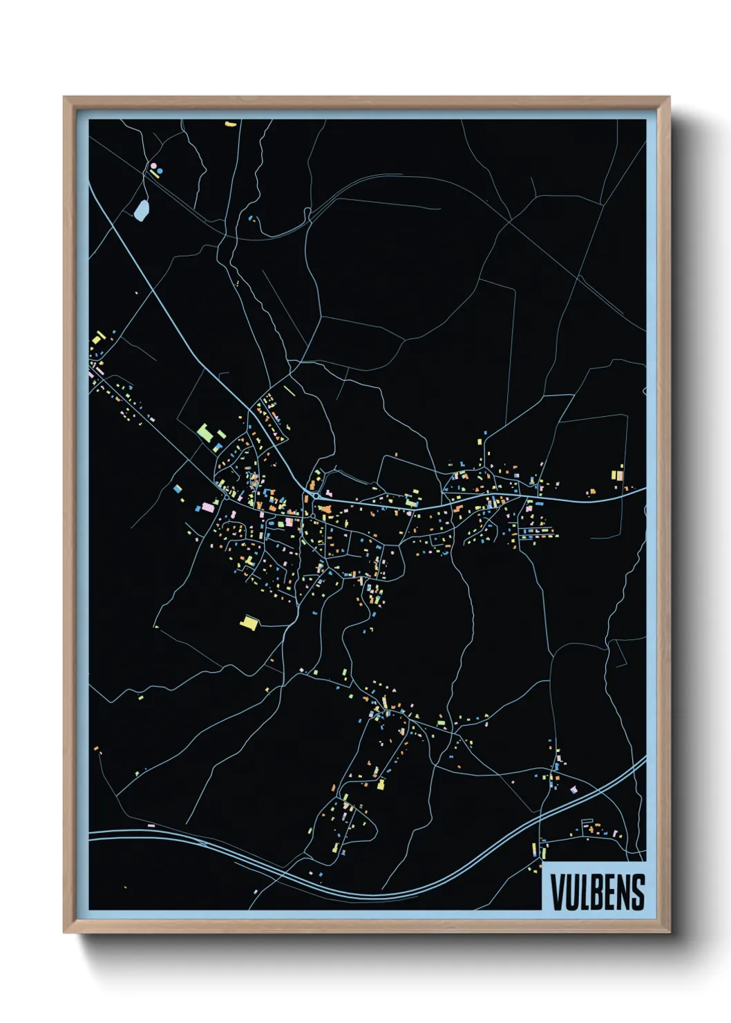 Une affiche de carte sur Vulbens