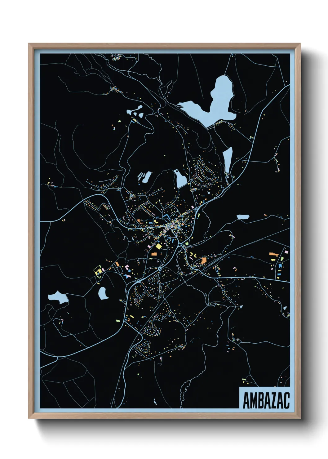 Une affiche de carte sur Ambazac