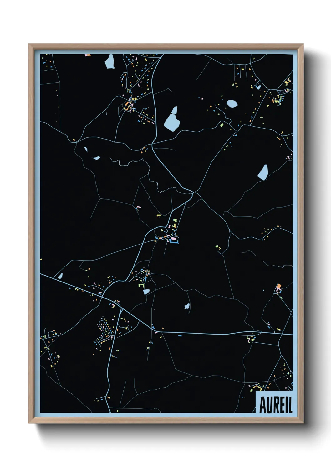 Une affiche de carte sur Aureil