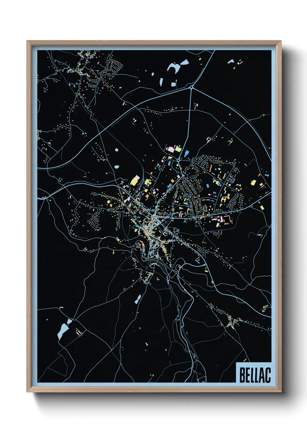 Une affiche de carte sur Bellac