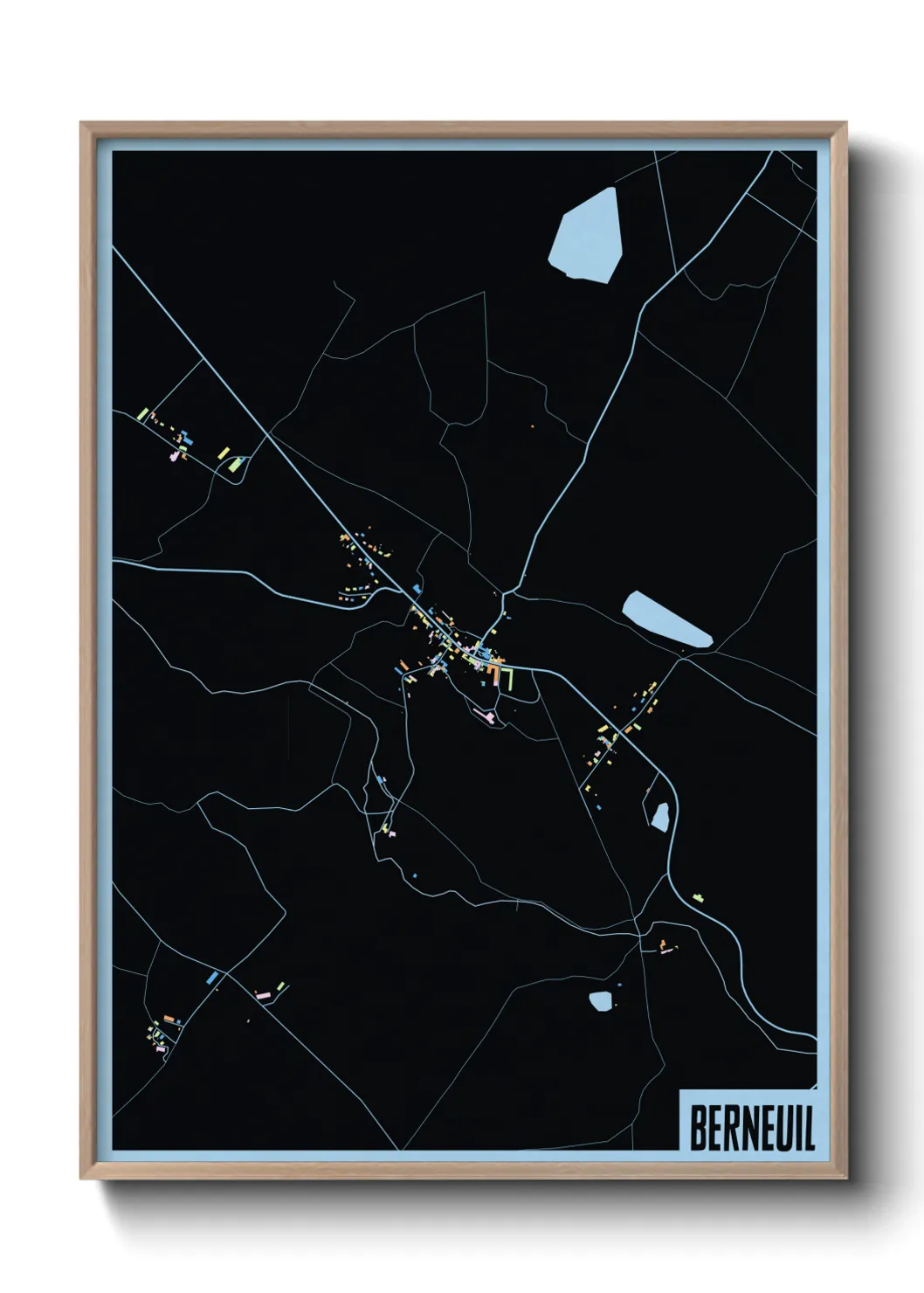 Une affiche de carte sur Berneuil