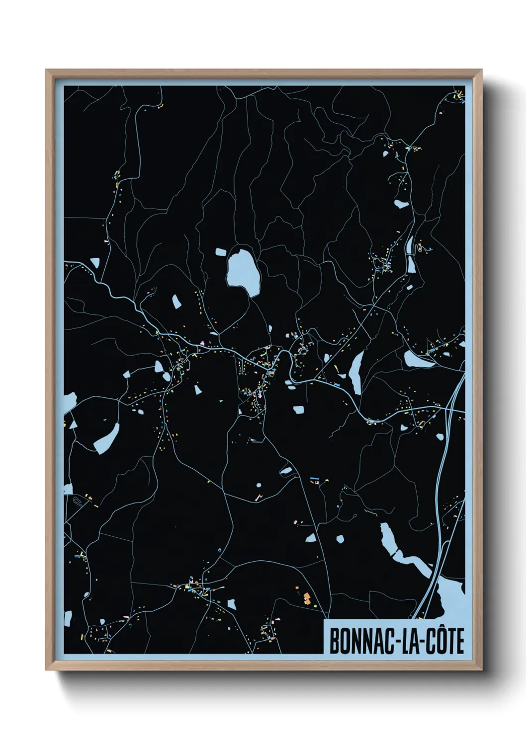 Une affiche de carte sur Bonnac-la-Côte