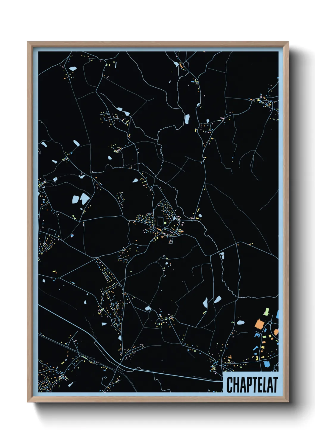 Une affiche de carte sur Chaptelat