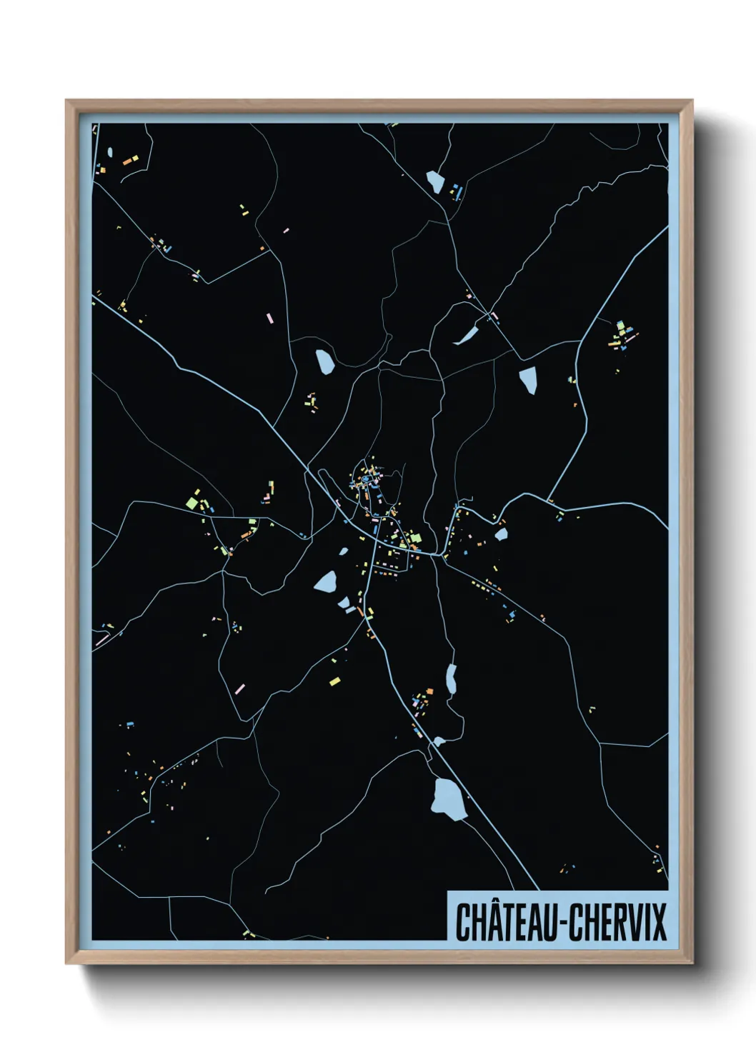 Une affiche de carte sur Château-Chervix