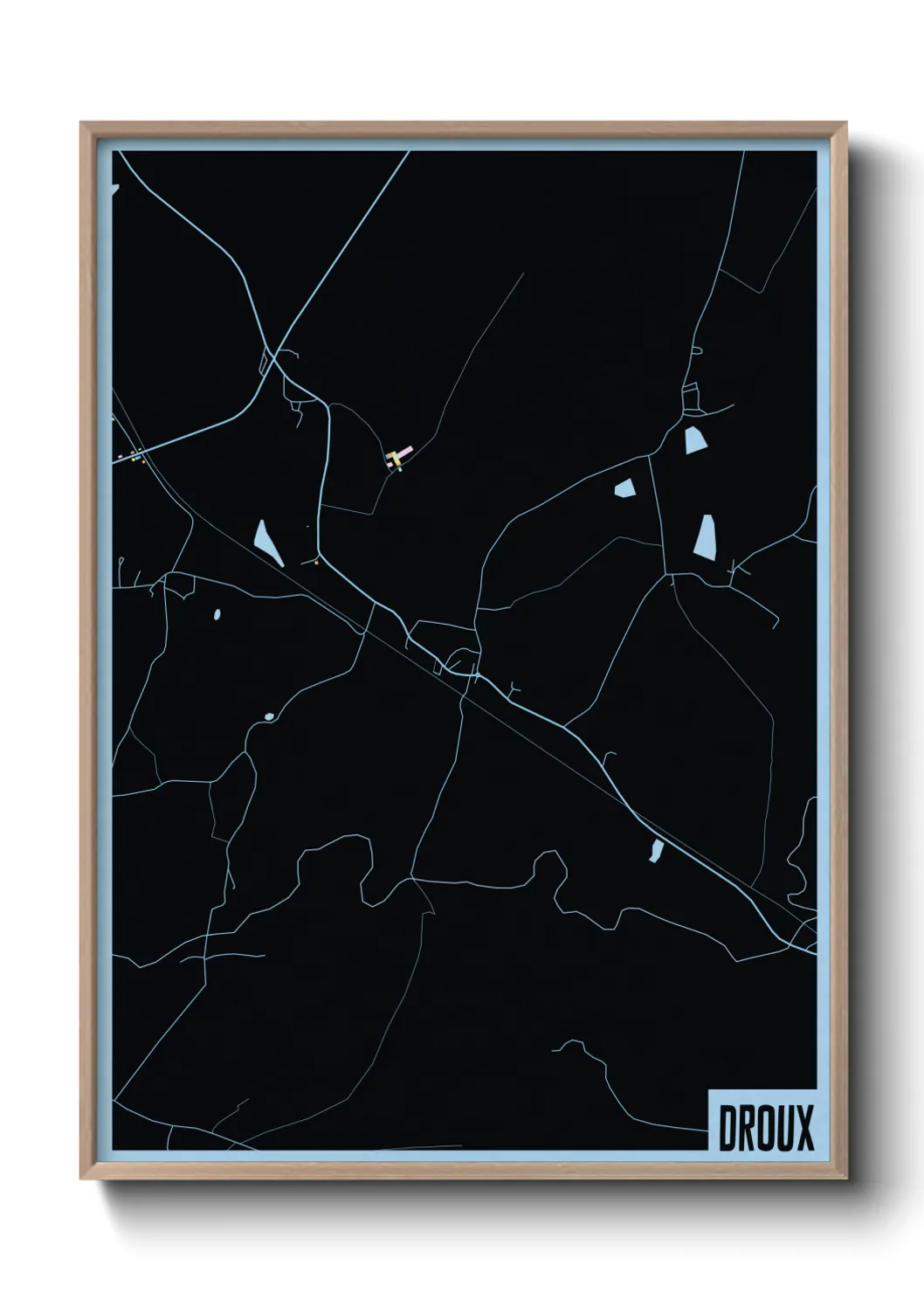 Une affiche de carte sur Droux