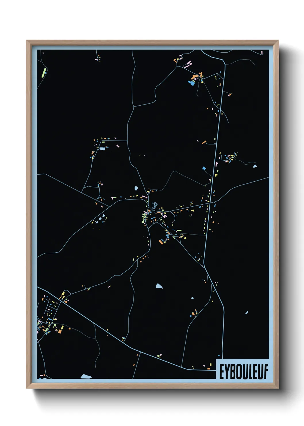 Une affiche de carte sur Eybouleuf