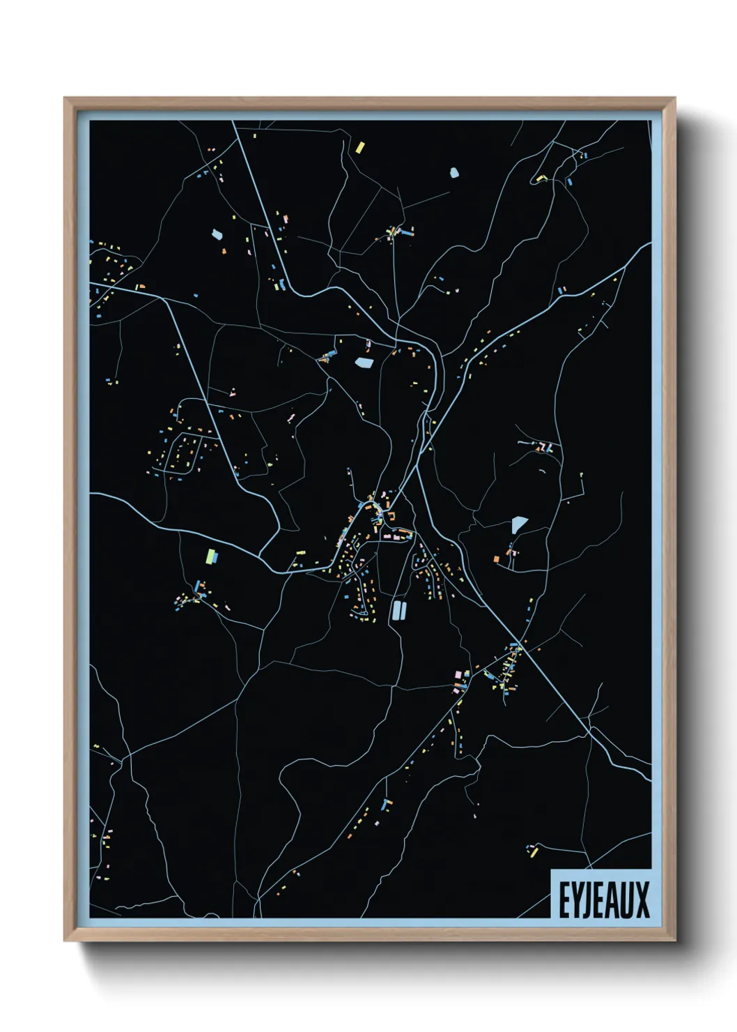 Une affiche de carte sur Eyjeaux