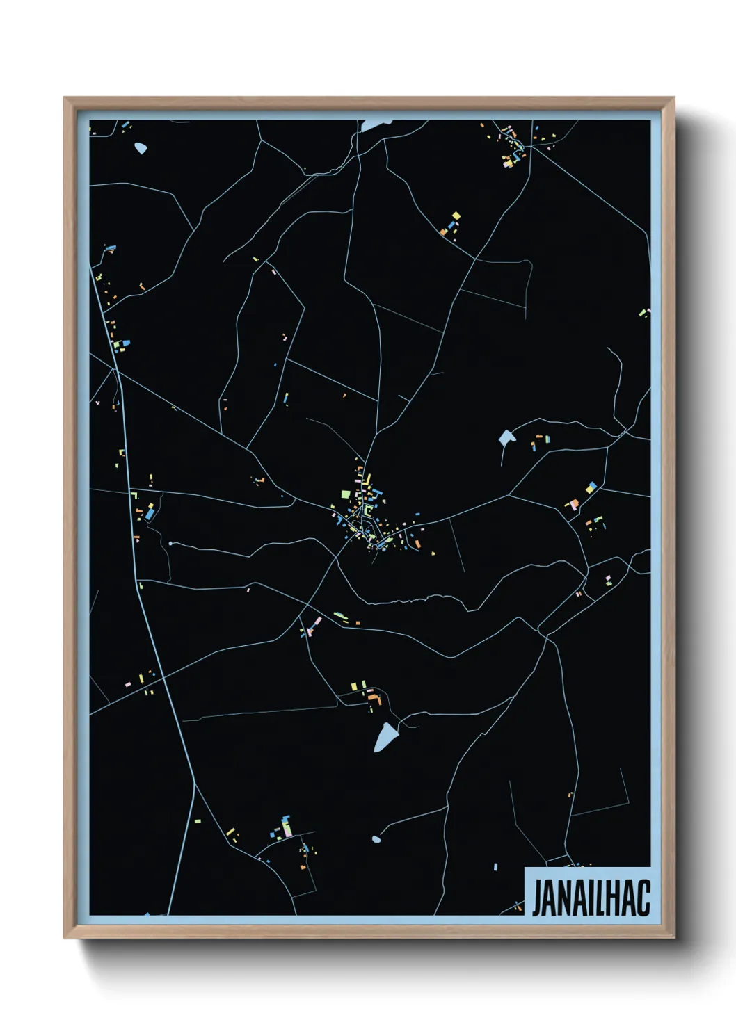 Une affiche de carte sur Janailhac