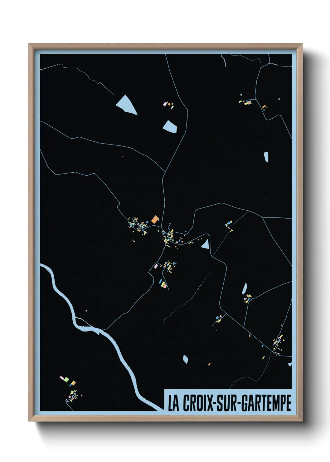 Une affiche de carte sur La Croix-sur-Gartempe