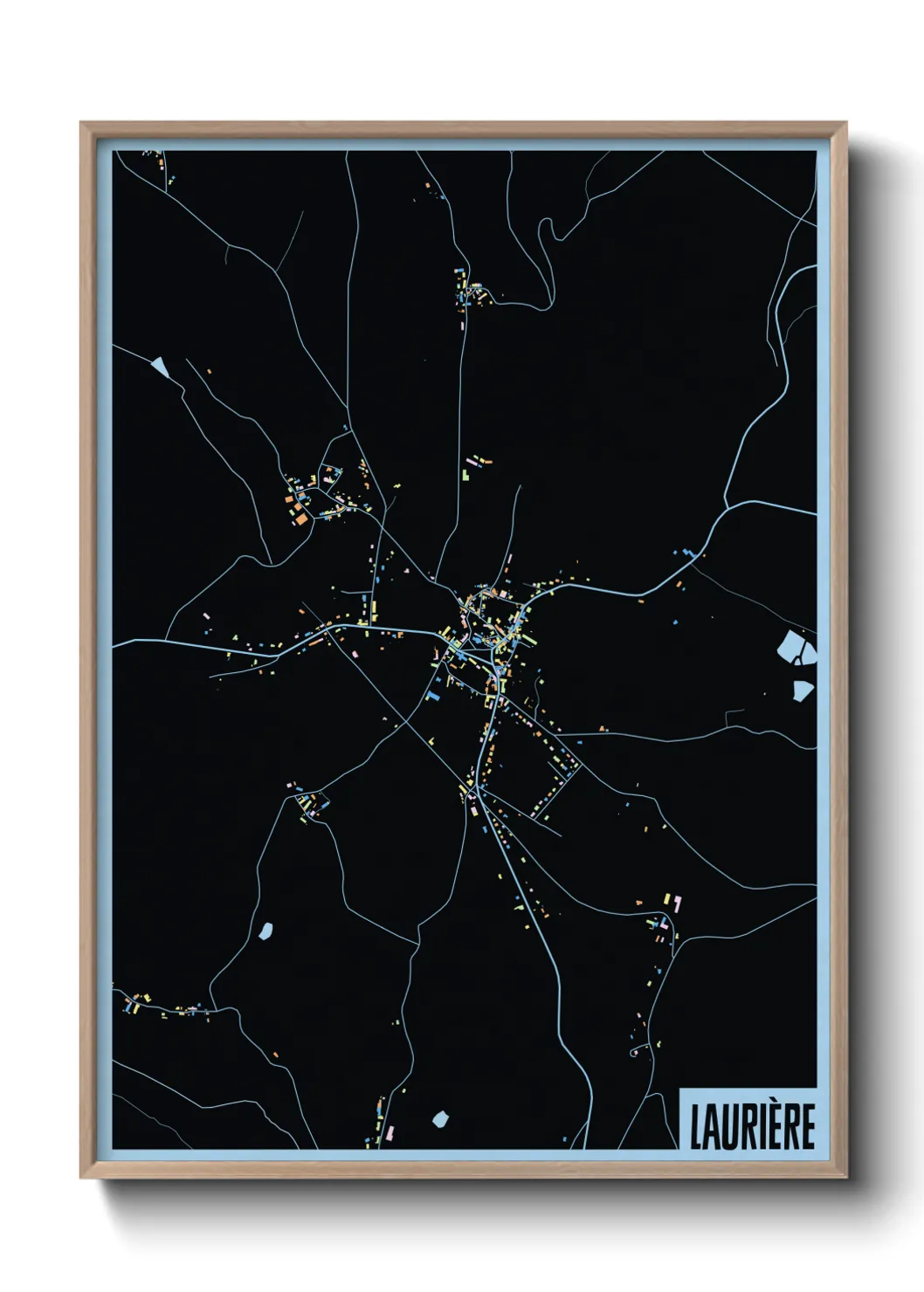 Une affiche de carte sur Laurière