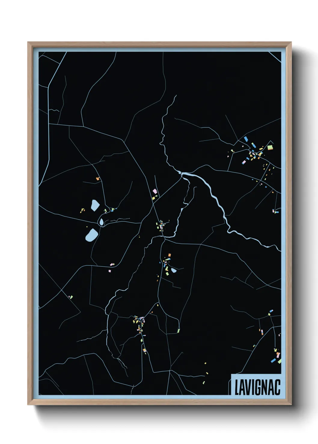 Une affiche de carte sur Lavignac