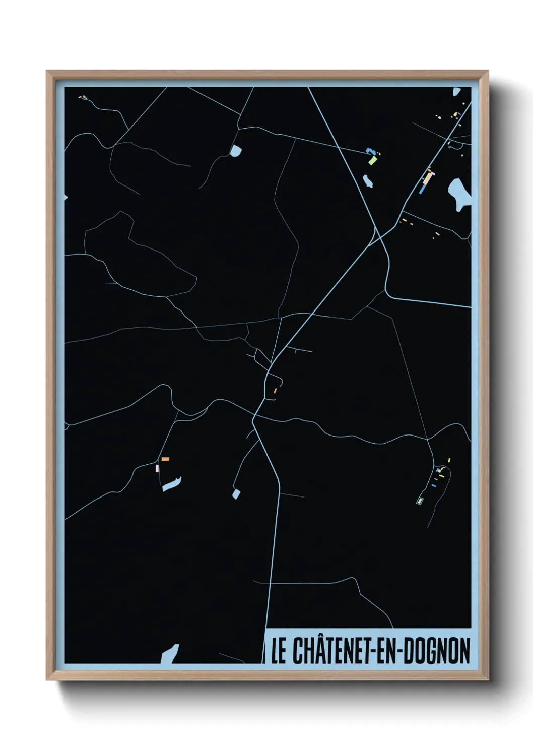 Une affiche de carte sur Le Châtenet-en-Dognon