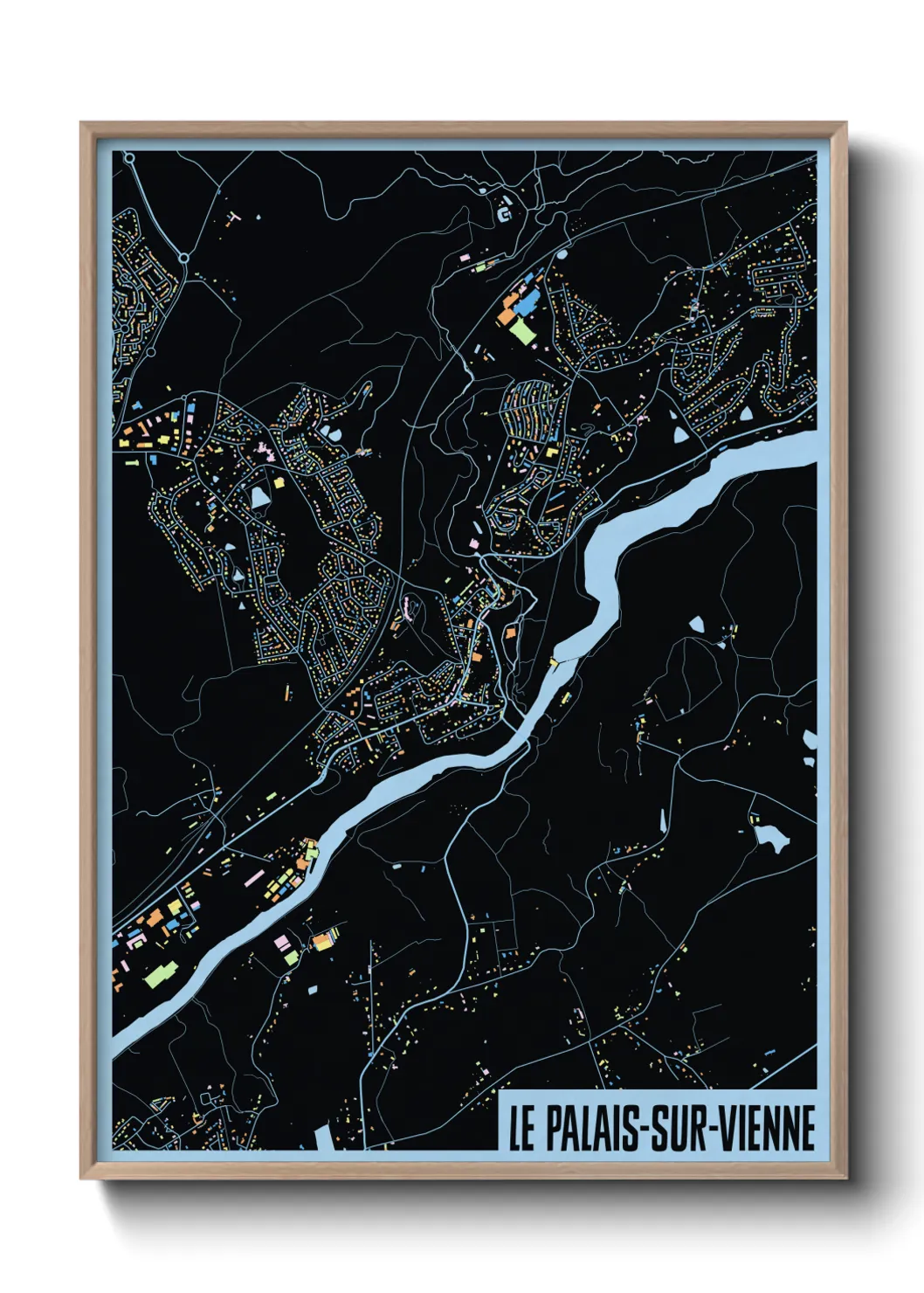 Une affiche de carte sur Le Palais-sur-Vienne