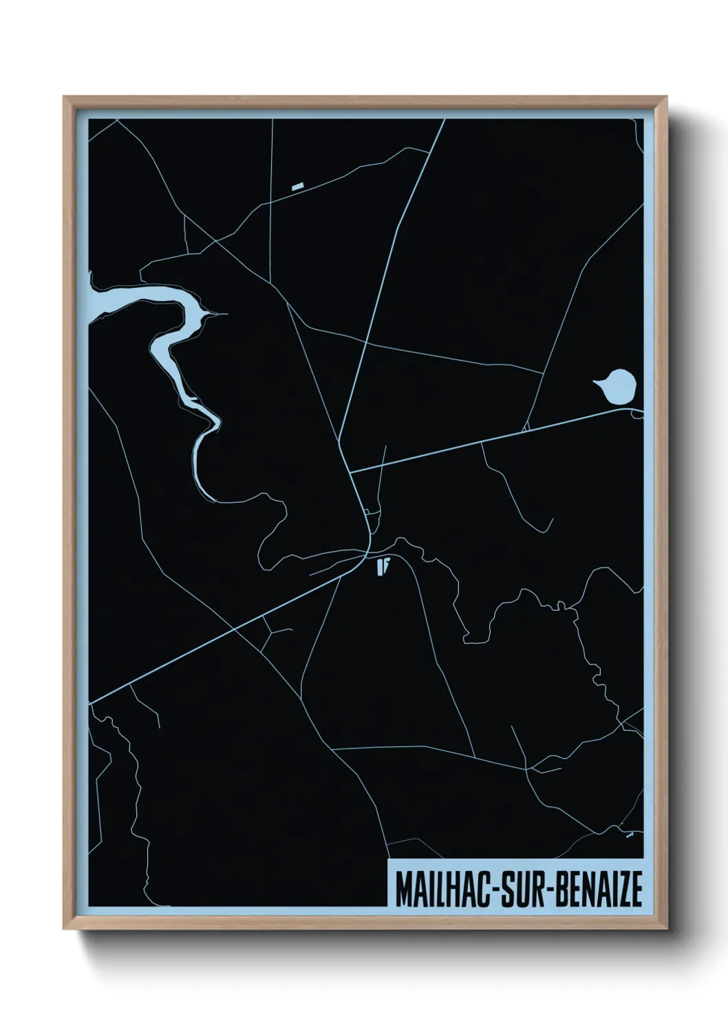 Une affiche de carte sur Mailhac-sur-Benaize